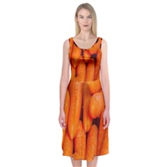 Carrots Vegetables Market Midi Sleeveless Dress by Nexatart