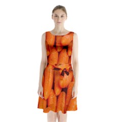 Carrots Vegetables Market Sleeveless Chiffon Waist Tie Dress by Nexatart