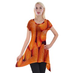 Carrots Vegetables Market Short Sleeve Side Drop Tunic by Nexatart