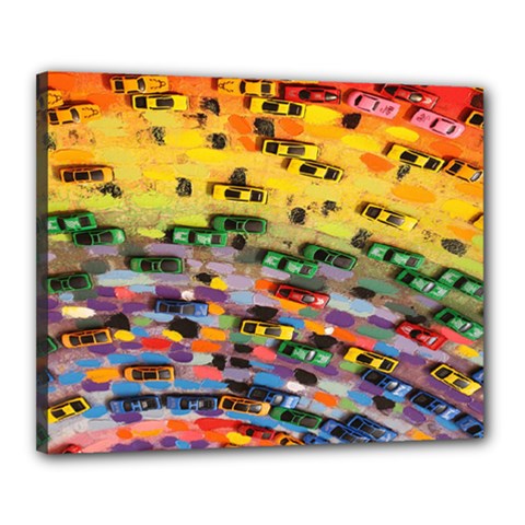 Car Painting Modern Art Canvas 20  X 16  by Nexatart