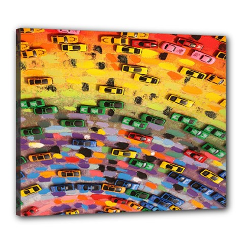 Car Painting Modern Art Canvas 24  X 20  by Nexatart