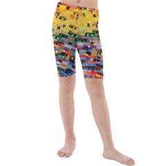 Car Painting Modern Art Kids  Mid Length Swim Shorts by Nexatart