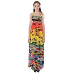 Car Painting Modern Art Empire Waist Maxi Dress by Nexatart