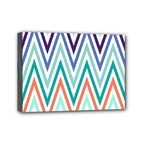 Chevrons Colourful Background Mini Canvas 7  X 5  by Nexatart