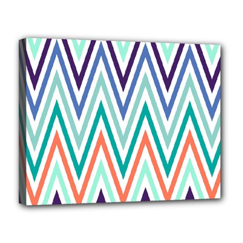 Chevrons Colourful Background Canvas 14  X 11  by Nexatart