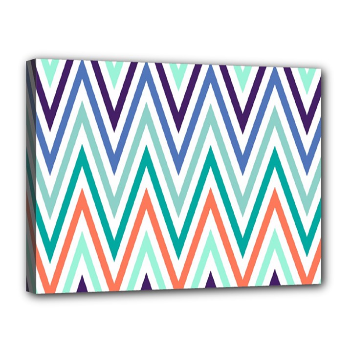 Chevrons Colourful Background Canvas 16  x 12 