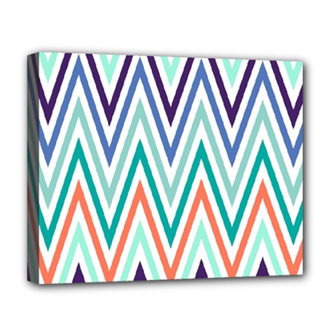 Chevrons Colourful Background Deluxe Canvas 20  X 16   by Nexatart