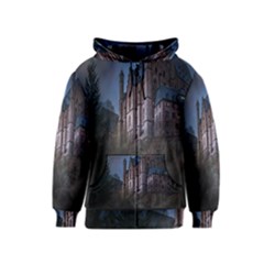 Castle Mystical Mood Moonlight Kids  Zipper Hoodie by Nexatart