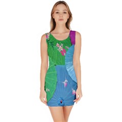 Chinese Umbrellas Screens Colorful Sleeveless Bodycon Dress by Nexatart