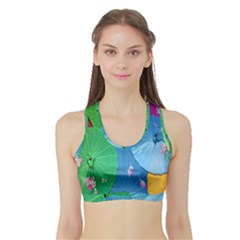 Chinese Umbrellas Screens Colorful Sports Bra With Border by Nexatart