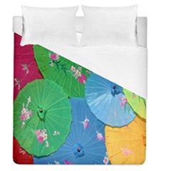 Chinese Umbrellas Screens Colorful Duvet Cover (queen Size) by Nexatart