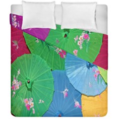 Chinese Umbrellas Screens Colorful Duvet Cover Double Side (california King Size) by Nexatart