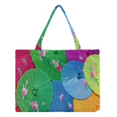 Chinese Umbrellas Screens Colorful Medium Tote Bag by Nexatart