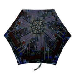 Christmas Boats In Harbor Mini Folding Umbrellas by Nexatart