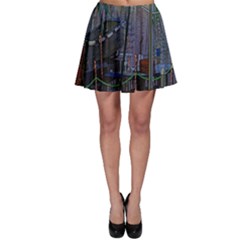 Christmas Boats In Harbor Skater Skirt by Nexatart