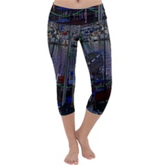 Christmas Boats In Harbor Capri Yoga Leggings by Nexatart