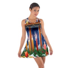 Christmas Lighting Candles Cotton Racerback Dress by Nexatart