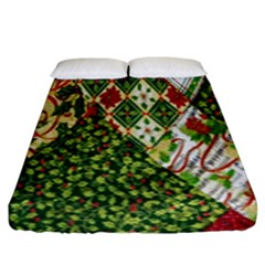 Christmas Quilt Background Fitted Sheet (king Size)