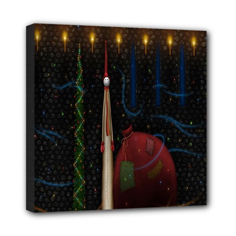 Christmas Xmas Bag Pattern Mini Canvas 8  X 8 