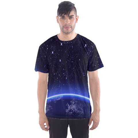 Christmas Xmas Night Pattern Men s Sport Mesh Tee by Nexatart