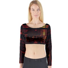 Christmas Advent Gloss Sparkle Long Sleeve Crop Top by Nexatart