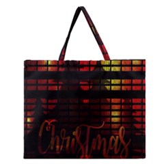 Christmas Advent Gloss Sparkle Zipper Large Tote Bag by Nexatart