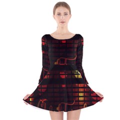 Christmas Advent Gloss Sparkle Long Sleeve Velvet Skater Dress by Nexatart