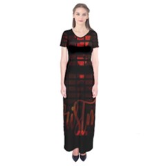 Christmas Advent Gloss Sparkle Short Sleeve Maxi Dress by Nexatart