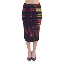 Christmas Advent Gloss Sparkle Velvet Midi Pencil Skirt by Nexatart