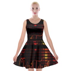 Christmas Advent Gloss Sparkle Velvet Skater Dress by Nexatart