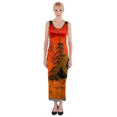 Christmas Bauble Fitted Maxi Dress by Nexatart