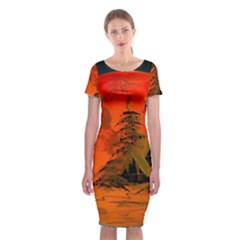 Christmas Bauble Classic Short Sleeve Midi Dress by Nexatart