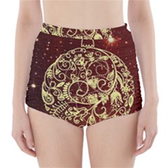 Christmas Bauble High-waisted Bikini Bottoms by Nexatart