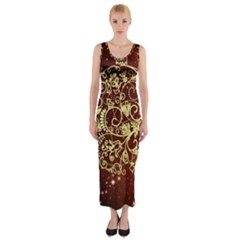 Christmas Bauble Fitted Maxi Dress by Nexatart