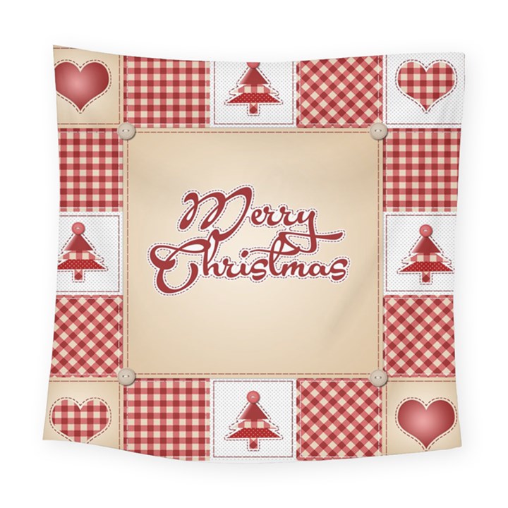 Christmas xmas Patterns Pattern Square Tapestry (Large)