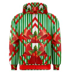 Christmas Gift Wrap Decoration Red Men s Zipper Hoodie by Nexatart