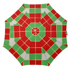 Christmas Fabric Textile Red Green Straight Umbrellas by Nexatart