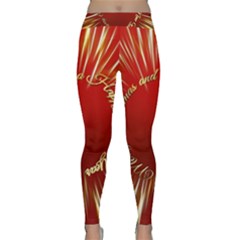 Christmas Greeting Card Star Classic Yoga Leggings by Nexatart