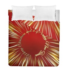 Christmas Greeting Card Star Duvet Cover Double Side (full/ Double Size)