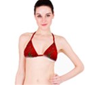 Christmas Modern Day Snow Star Red Bikini Top View1