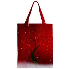 Christmas Modern Day Snow Star Red Zipper Classic Tote Bag by Nexatart