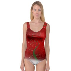 Christmas Modern Day Snow Star Red Princess Tank Leotard  by Nexatart