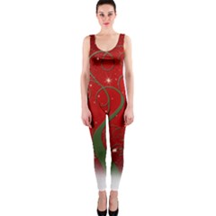 Christmas Modern Day Snow Star Red Onepiece Catsuit by Nexatart