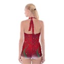 Christmas Modern Day Snow Star Red Boyleg Halter Swimsuit  View2