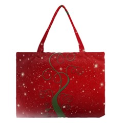 Christmas Modern Day Snow Star Red Medium Tote Bag by Nexatart