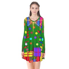 Christmas Ornaments Advent Ball Flare Dress by Nexatart