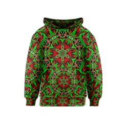 Christmas Kaleidoscope Pattern Kids  Pullover Hoodie by Nexatart