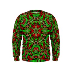 Christmas Kaleidoscope Pattern Kids  Sweatshirt by Nexatart