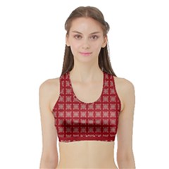 Christmas Paper Pattern Sports Bra With Border by Nexatart