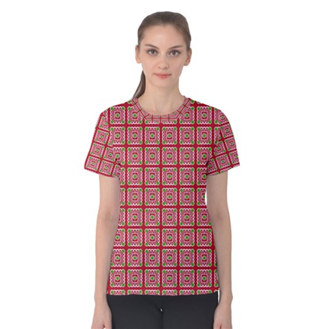 Christmas Paper Wrapping Pattern Women s Cotton Tee by Nexatart